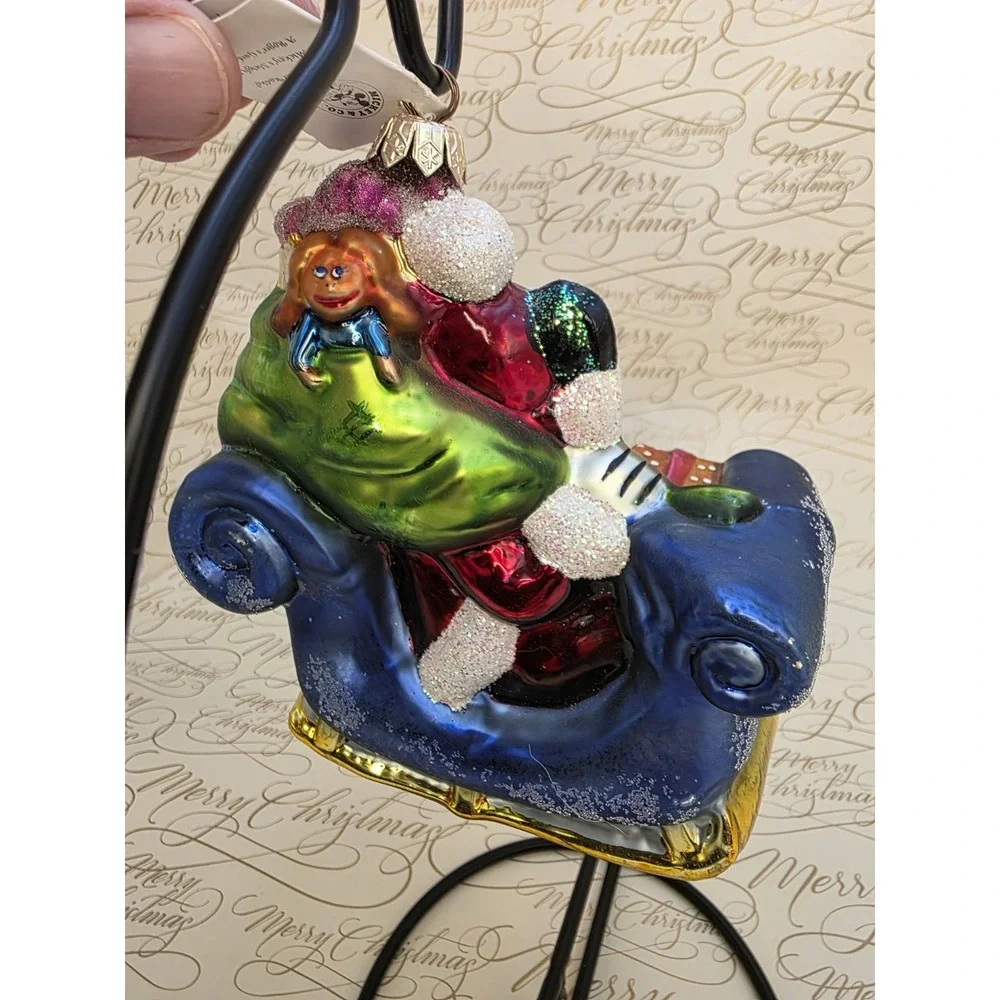 1997 Christopher Radko Disney Mickey's Sleigh Ride Roger's Gardens Exclusive